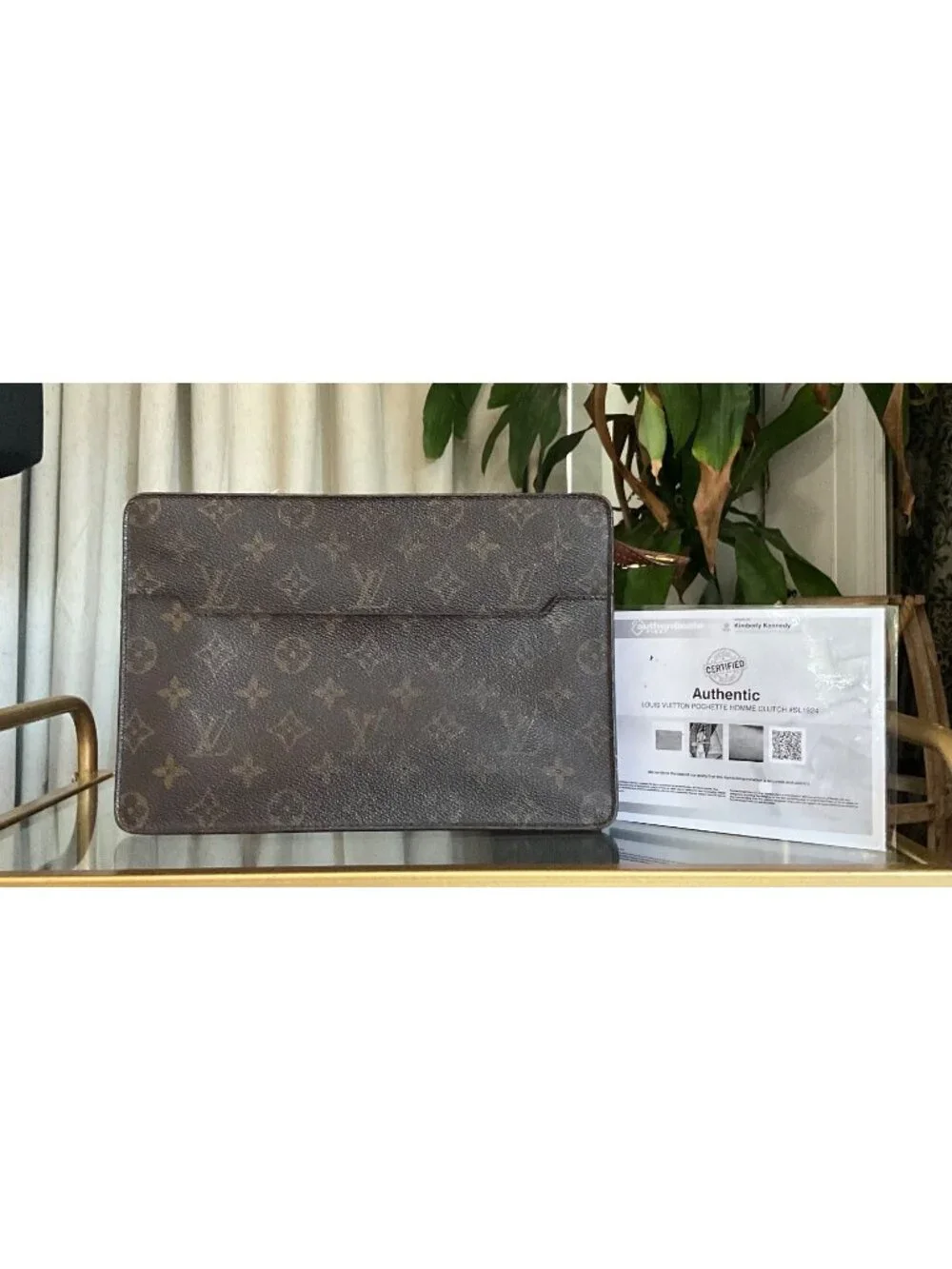 AUTHENTIC LOUIS VUITTON MONOGRAM POCHETTE HOMME CLUTCH